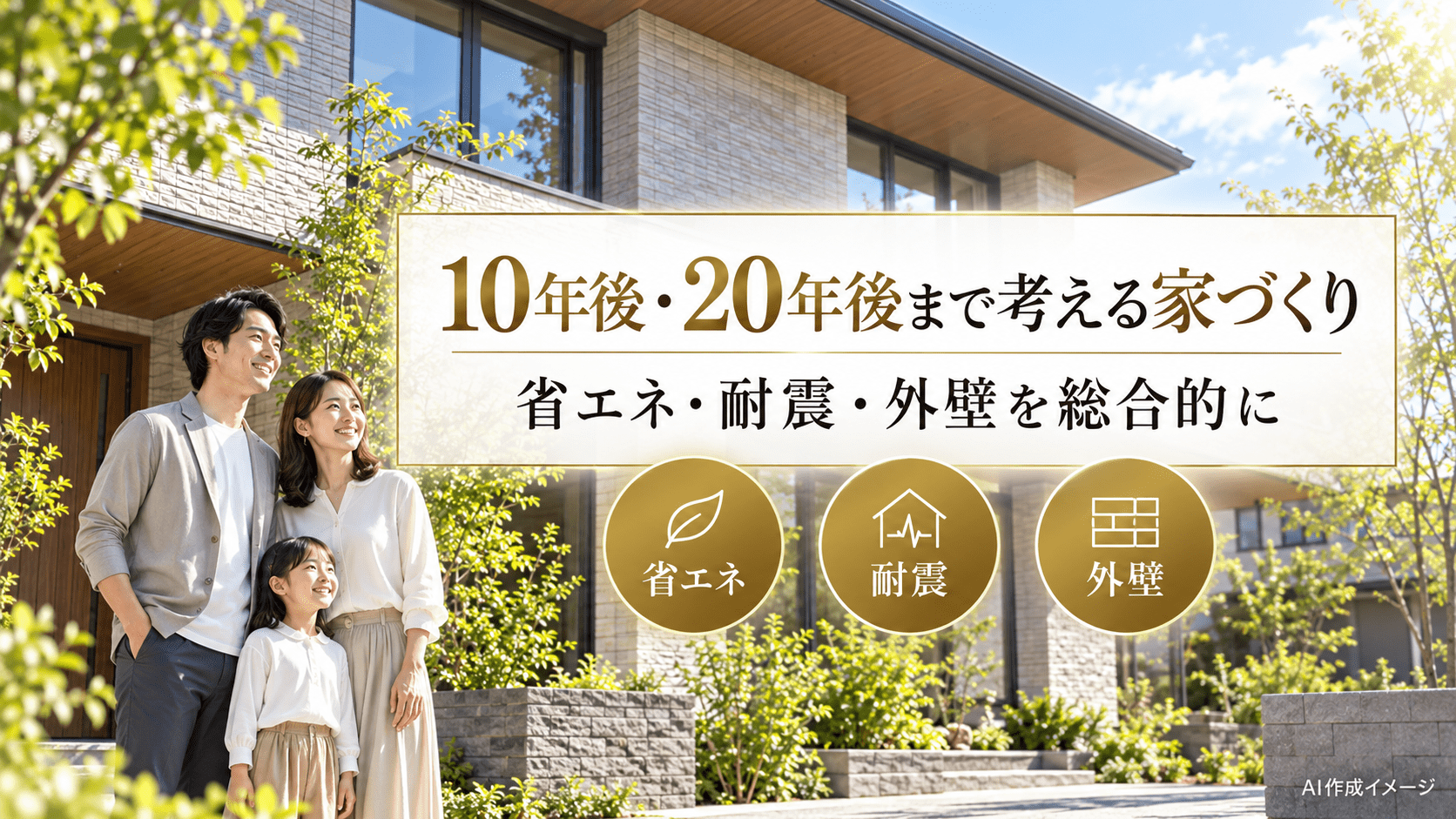 家族が長く安心して暮らす注文住宅のイメージ