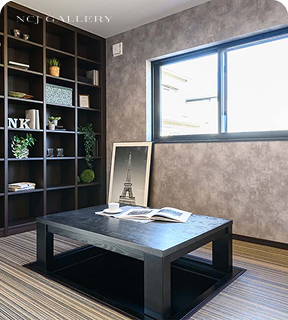 掘りごたつのある 小上がりの空間