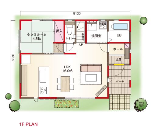 大きな窓と吹き抜けを採用した開放感抜群の家