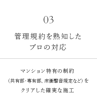 03 管理規約を熟知したプロの対応