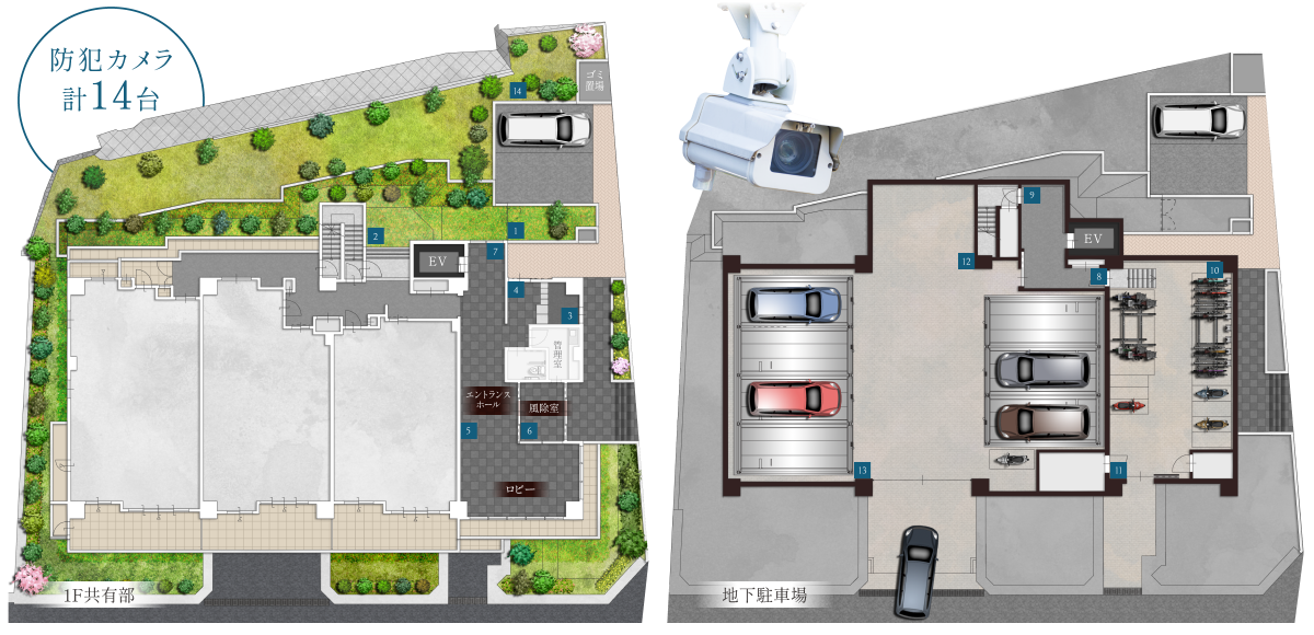 マンション内の安全を見守る整った防犯体制